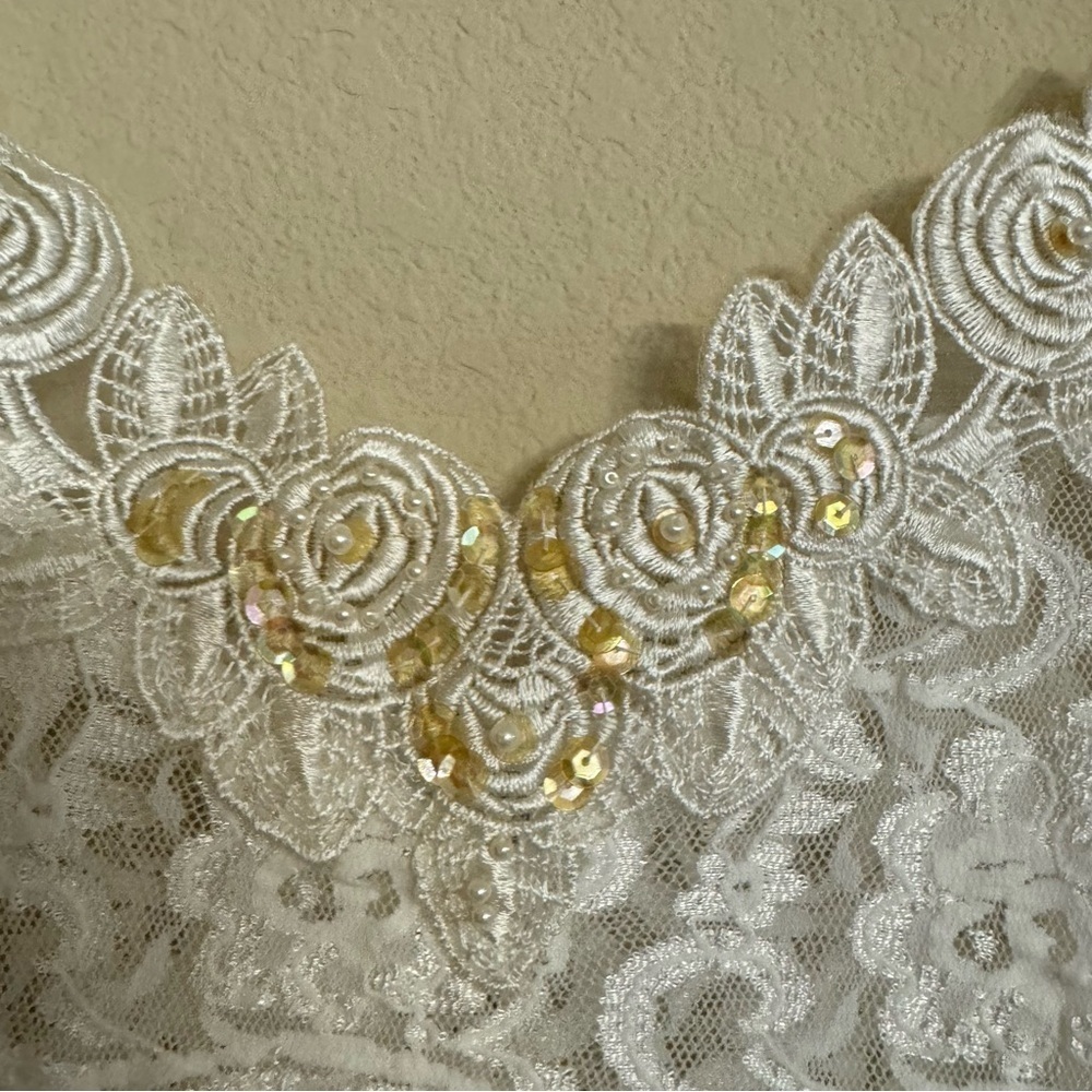 Vintage Cinema Etoile Lace Camisole Beaded Sheer Lingerie Size S - Picture 6 of 15
